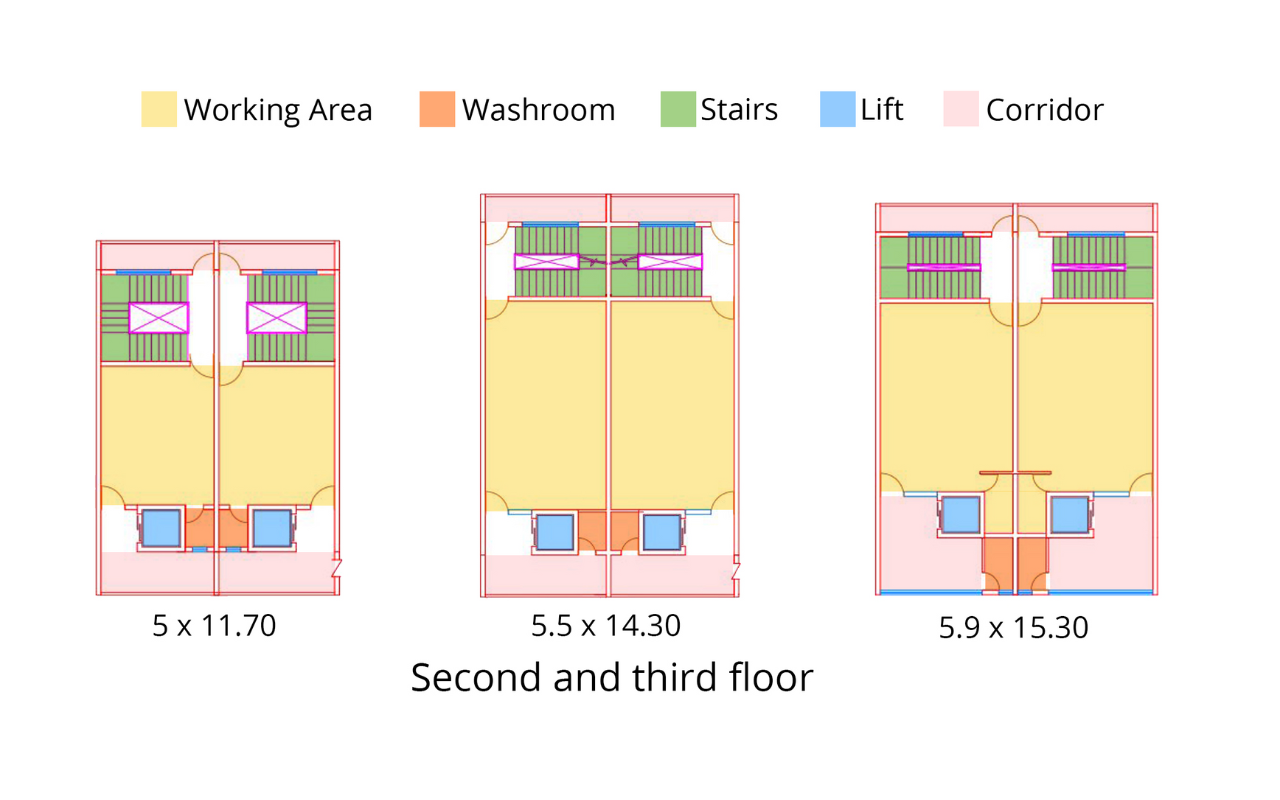 Karnal Shopping Arcade Second and Third Floor Plan
